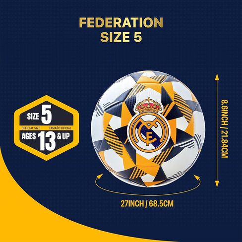 Icon Sports Officially Licensed Real Madrid CF Soccer Ball - RM90BL White Size 5 in Saudi Arabia