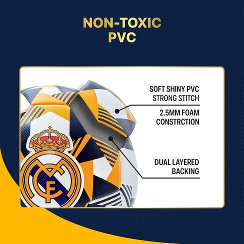 Icon Sports Officially Licensed Real Madrid CF Soccer Ball - RM90BL White Size 5 in Saudi Arabia
