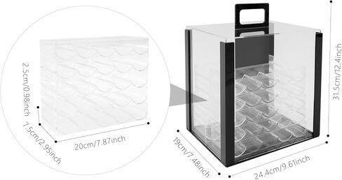 Acrylic Poker Chip Case - 1000 Chips Capacity, 10 Chip Racks/Trays, Casino Poker Chips Carrier (Clear) in Kuwait