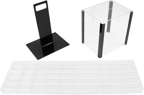 Acrylic Poker Chip Case - 1000 Chips Capacity, 10 Chip Racks/Trays, Casino Poker Chips Carrier (Clear) in Kuwait