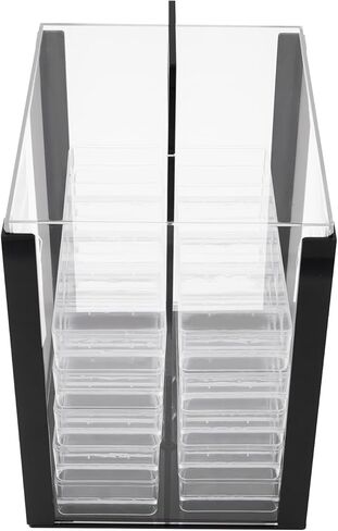 Acrylic Poker Chip Case - 1000 Chips Capacity, 10 Chip Racks/Trays, Casino Poker Chips Carrier (Clear) in Kuwait