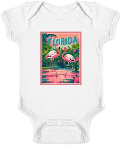 Pop Threads Florida Flamingos II Infant Baby Boy Girl Bodysuit in Saudi Arabia