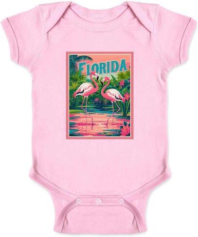 Pop Threads Florida Flamingos II Infant Baby Boy Girl Bodysuit in Saudi Arabia