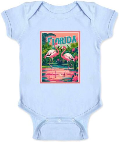 Pop Threads Florida Flamingos II Infant Baby Boy Girl Bodysuit in Saudi Arabia