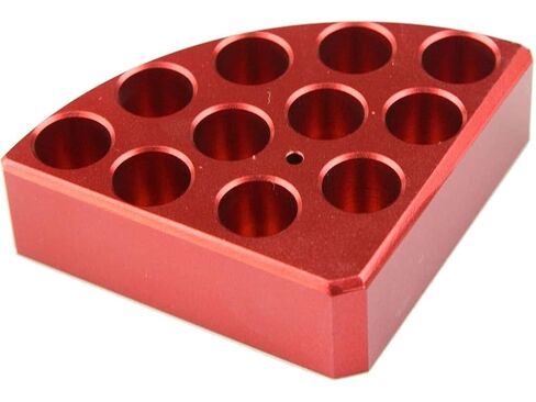 SCILOGEX Quarter Reaction Block Aluminum Red - 11 Hole Lab Block for 4mL Vessels, 15.2mm Diameter x 20mm Depth - Durable Laboratory Accessory in Kuwait