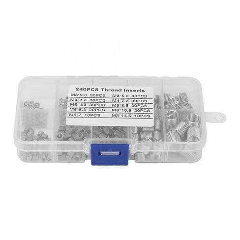 240Pcs M3 M4 M5 M6 M8 Stainless Steel Threaded Insert Helical Wire Screw Bushing Helicoil Thread Repair Recovery Tool Kit Nicely in Saudi Arabia