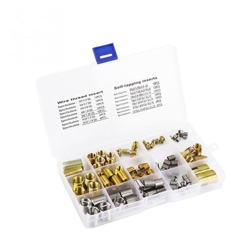 116Pcs M3/M4/M5/M6/M8/M10/M12 Self-Tapping Thread Slotted Insert and Steel Wire Helicoil Thread Repair Insert Combination Set Nicely in Saudi Arabia