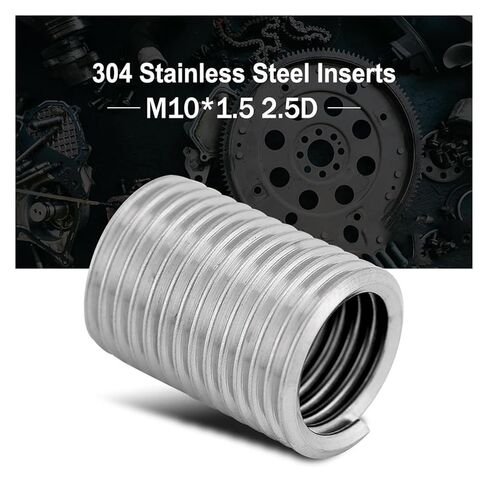 100Pcs M10*1.5 * 2.5D Stainless Steel Threaded Insert Helical Thread Repair Kit Wire Screw Bushing Sleeve Helicoil Thread Recovery Nicely in Saudi Arabia