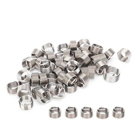 50 قطعة M10x1.25x1D/1.5D/2D/2.5D/3D من الفولاذ المقاوم للصدأ ملولبة إدراج خيط استرداد سلك المسمار جلبة طقم إصلاح خيط هيليكويل بشكل جيد (M10x1.25x2D) in Saudi Arabia