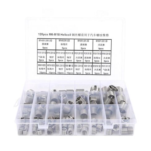 120Pcs Wire Screw Sleeve Thread Insert Set M6/M7/M8/M9/M10/M11/M12/M14/M16/M18 Stainless Steel Metric Thread Repair Insert Kit Nicely in Saudi Arabia
