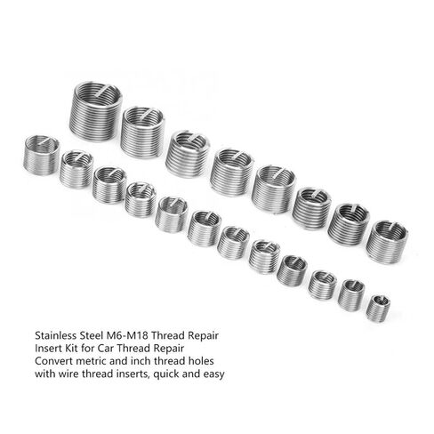 120Pcs Wire Screw Sleeve Thread Insert Set M6/M7/M8/M9/M10/M11/M12/M14/M16/M18 Stainless Steel Metric Thread Repair Insert Kit Nicely in Saudi Arabia