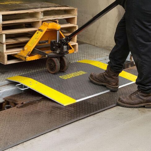 Guardian Aluminum Dock Plate with Carrying Handles for Pallet Jacks, Hand Carts, Material Handling, Diamond Tread Traction 48" x 60" 2,900 lb. Capacity in Kuwait