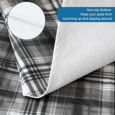 وسادات سرير مقاومة للماء وقابلة للغسل - مقاس 81.26 سم × 91.44 سم (4 عبوات)، وسادات داخلية ثقيلة الامتصاص وقابلة لإعادة الاستخدام للبالغين والأطفال وكبار السن والحيوانات الأليفة، وسادات للتبول اللاإرادي للأريكة والأريكة، منقوشة in Kuwait