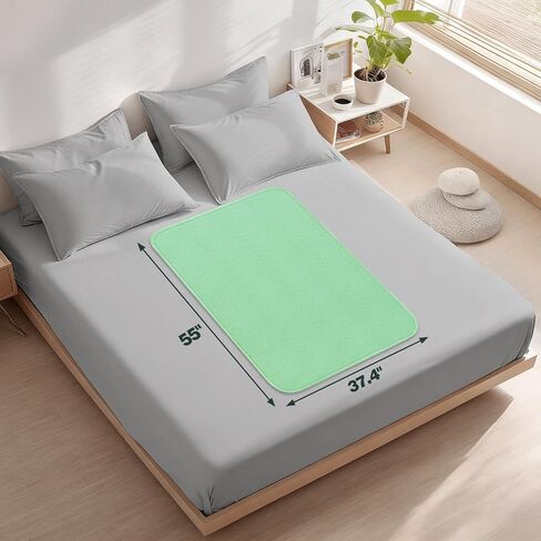 Bed Pads Washable Waterproof, 55" x 37" (2 Pack) Reusable Bed Underpads，Waterproof Mattress Protector Incontinence Bed Pads, Washable Pee Pads for Adult, Kid, Elderly, Dog and Pet in Kuwait
