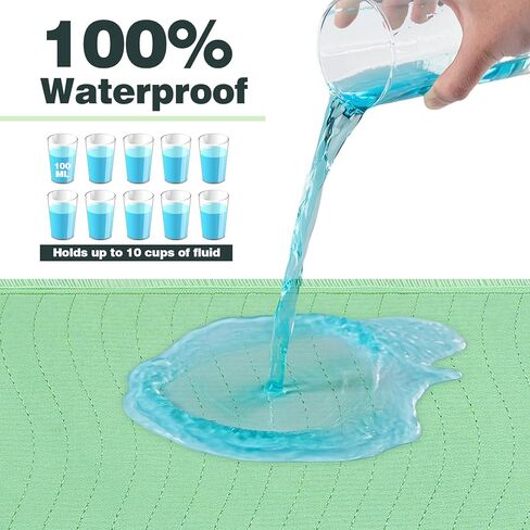 Bed Pads Washable Waterproof, 55" x 37" (2 Pack) Reusable Bed Underpads，Waterproof Mattress Protector Incontinence Bed Pads, Washable Pee Pads for Adult, Kid, Elderly, Dog and Pet in Kuwait