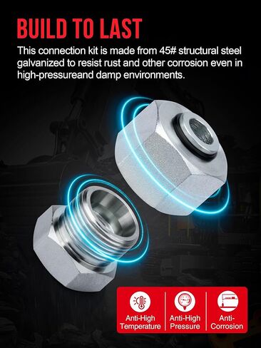 152 Pcs DIN Light &Hevy Duty Cap & Plug Assortment Hydraulic Adapter Fitting Kit Master Set, Galvanized Steel with Precision Threading Dash Sizes in Kuwait