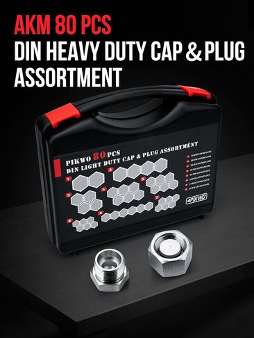152 Pcs DIN Light &Hevy Duty Cap & Plug Assortment Hydraulic Adapter Fitting Kit Master Set, Galvanized Steel with Precision Threading Dash Sizes in Kuwait