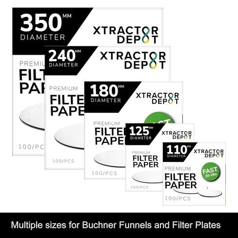350mm Qualitative Chemistry Lab Filter Paper, 20µm-26µm Micron Particle Retention, 35cm - Fast Flow Extract Filtration - Pack of 100 in Saudi Arabia