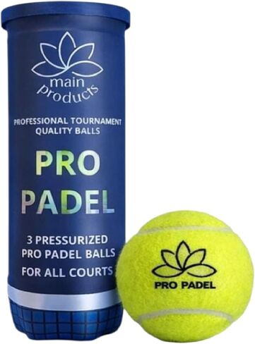 كرات Pro Padel - كرات احترافية بجودة البطولات، أنبوب واحد (3 كرات)، 47% صوف، مضغوطة لتحقيق أقصى قدر من المتانة، لجميع الملاعب. in Kuwait