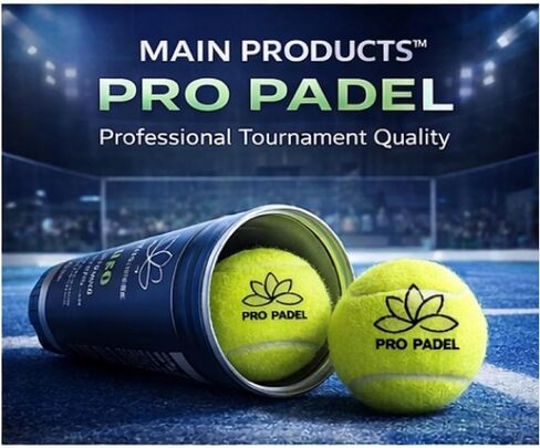 كرات Pro Padel - كرات احترافية بجودة البطولات، أنبوب واحد (3 كرات)، 47% صوف، مضغوطة لتحقيق أقصى قدر من المتانة، لجميع الملاعب. in Kuwait