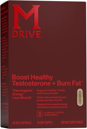 مكمل تعزيز وحرق هرمون التستوستيرون من إم درايف مع الزنك، KSM-66 أشواغاندا، 120 كبسولة in Kuwait