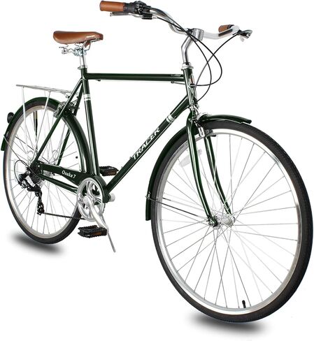 دراجات Tracer Osaka الهجينة، إطار فولاذي، سرعة Shimano Nexus Inter 3/7، مقابض بنية للمقعد البني، دراجة الطريق، دراجة المدينة، ألوان متعددة in Saudi Arabia