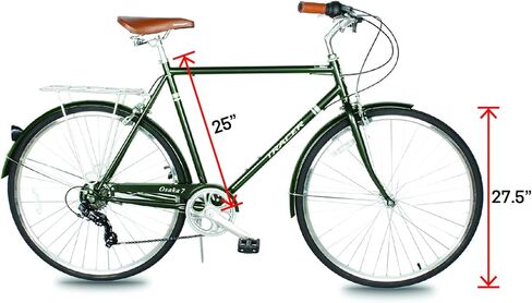 دراجات Tracer Osaka الهجينة، إطار فولاذي، سرعة Shimano Nexus Inter 3/7، مقابض بنية للمقعد البني، دراجة الطريق، دراجة المدينة، ألوان متعددة in Saudi Arabia