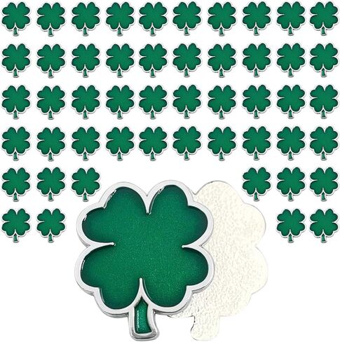 50 Pcs Golf Ball Markers - Four Leaf Clover, Cute Funny Novelty Golf Markers, Golf Accessories Gifts Ball Position Marking Disc for Men Weman Golfers in Kuwait