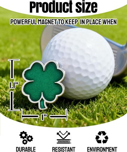 50 Pcs Golf Ball Markers - Four Leaf Clover, Cute Funny Novelty Golf Markers, Golf Accessories Gifts Ball Position Marking Disc for Men Weman Golfers in Kuwait