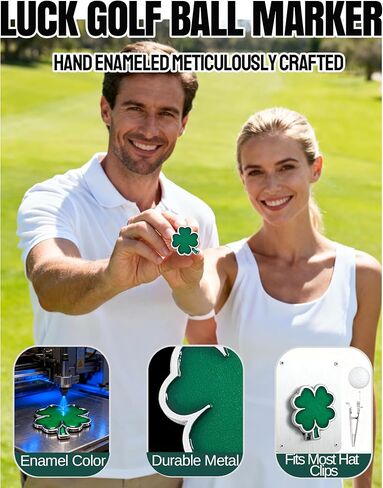 50 Pcs Golf Ball Markers - Four Leaf Clover, Cute Funny Novelty Golf Markers, Golf Accessories Gifts Ball Position Marking Disc for Men Weman Golfers in Kuwait