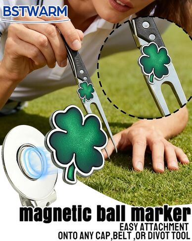 50 Pcs Golf Ball Markers - Four Leaf Clover, Cute Funny Novelty Golf Markers, Golf Accessories Gifts Ball Position Marking Disc for Men Weman Golfers in Kuwait