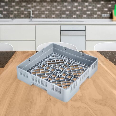 Clean Tek Professional 19.69 x 19.69 x 3.98 Inch Base 1 Count Heavy-Duty Gray Plastic Durable Dish Rack for Commercial Kitchens (Gray, Bowl Rack) in Saudi Arabia