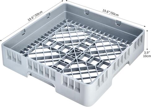 Clean Tek Professional 19.69 x 19.69 x 3.98 Inch Base 1 Count Heavy-Duty Gray Plastic Durable Dish Rack for Commercial Kitchens (Gray, Bowl Rack) in Saudi Arabia