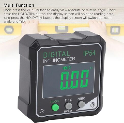 Yosoo Health Gear جهاز قياس زاوية الميل الرقمي، مع قاعدة مغناطيسية، نطاق 4x90، شاشة LCD بإضاءة خلفية، قابل لإعادة الشحن عبر USB، للأعمال الخشبية ومنشار الطاولة والبناء. in Saudi Arabia