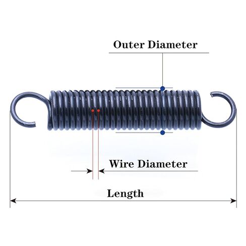 Extension Heavy 1PCS, Wire Diameter 2mm, Outer Diameter 12mm, Length 40-100mm, Steel Spring Dual Hook Expansion Tension Spring Wire Hook (2x12x90mm) in Kuwait