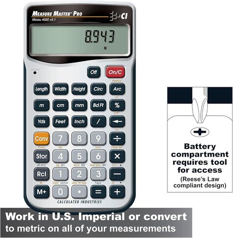 Calculated Industries 4020 Measure Master Pro Feet-Inch-Fraction and Metric Construction Math Calculator (Thrее Расk) in Kuwait