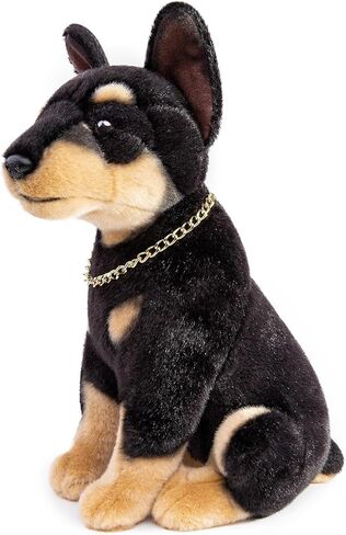 Realistic Doberman Dog Plush Toy - Simulation 12" Standing Doberman Noble Pet Dog Stuffed Animal Puppy Model Toy, Unique Plush Gift Collection for Kids Birthday, Home Decor in Kuwait