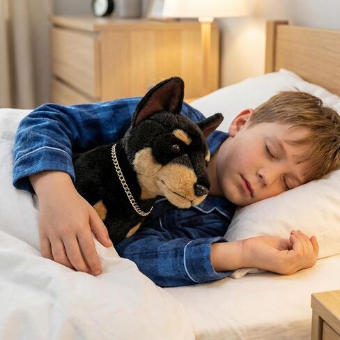 Realistic Doberman Dog Plush Toy - Simulation 12" Standing Doberman Noble Pet Dog Stuffed Animal Puppy Model Toy, Unique Plush Gift Collection for Kids Birthday, Home Decor in Kuwait