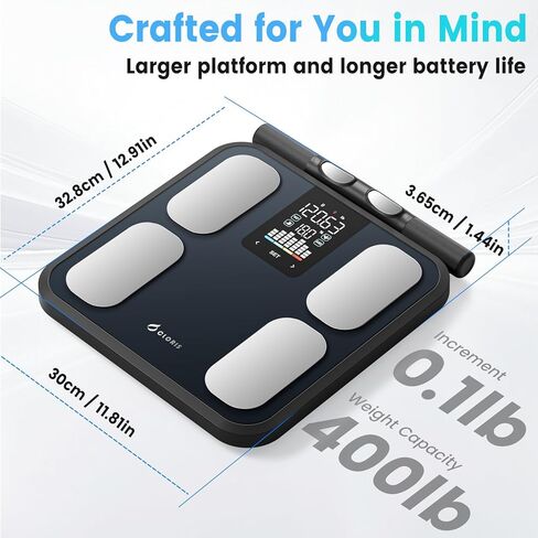 CLORIS 8 أقطاب كهربائية مقياس رقمي ذكي FSA&HSA مؤهل لوزن الجسم والدهون الدقيقة مؤشر كتلة الجسم كتلة العضلات قياس تكوين الجسم محلل الصحة مع تطبيق بلوتوث in Kuwait