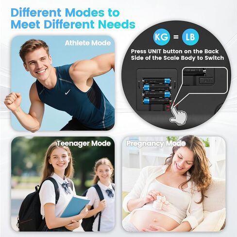 CLORIS 8 أقطاب كهربائية مقياس رقمي ذكي FSA&HSA مؤهل لوزن الجسم والدهون الدقيقة مؤشر كتلة الجسم كتلة العضلات قياس تكوين الجسم محلل الصحة مع تطبيق بلوتوث in Kuwait