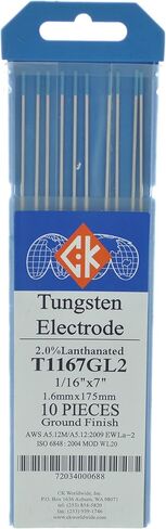 CK T1167GL2 2% قطب كهربائي من التنجستن 1/16 بوصة × 7 بوصة، 10 عبوات in Kuwait