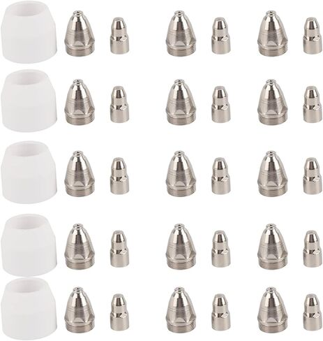 Plasma Cutting Electrodes, Durable Copper Ceramics, Long-Lasting Efficiency, Electrode Cups, 25pcs Set, Heat Resistant, for P80 Plasma Cutter Torch, Professional Metal Fabricators, in Saudi Arabia
