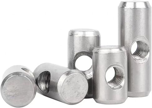 صامولة البرميل، 10 قطع مسامير أسطوانية دبوس وتد أثاث خشبي صامولة قفل مدمجة (M5x25-OD8mm) in Saudi Arabia