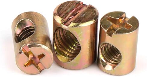 Barrel nut, 5-20pcs M4-M8 Barrel Nut Bolts Cross Dowel Slotted Fittings Horizontal Hole Hammer Embedded(M5x10Lx8D-20pc) in Saudi Arabia