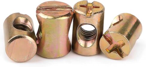 Barrel nut, 5-20pcs M4-M8 Barrel Nut Bolts Cross Dowel Slotted Fittings Horizontal Hole Hammer Embedded(M5x10Lx8D-20pc) in Saudi Arabia