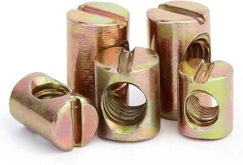 Barrel nut, 5-20pcs M4-M8 Barrel Nut Bolts Cross Dowel Slotted Fittings Horizontal Hole Hammer Embedded(M5x10Lx8D-20pc) in Saudi Arabia