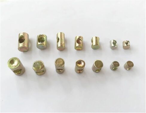 Barrel nut, 5-20pcs M4-M8 Barrel Nut Bolts Cross Dowel Slotted Fittings Horizontal Hole Hammer Embedded(M5x10Lx8D-20pc) in Saudi Arabia