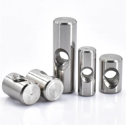 Barrel nut, 5PCSBarrel Bolts Cylindrical Cross Hole Hammer Embedded Nut for Wood Furniture Accessories(M4x14) in Kuwait