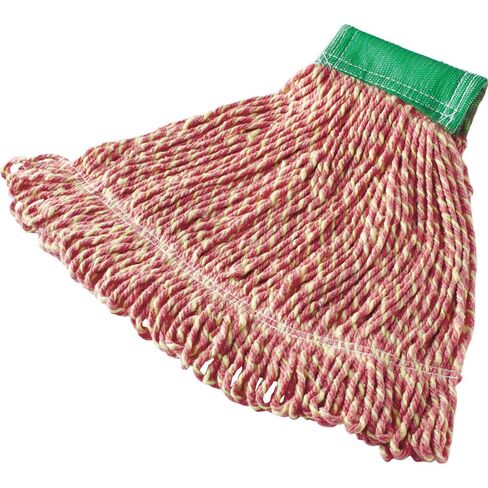 Rubbermaid Commercial Products Super Stitch Blend Mop Head Replacement, 5-Inch Headband, Medium, Green, Cotton/Synthetic Industrial Wet Mop for Floor Cleaning Office/School/Stadium/Lobby/Restaurant in Saudi Arabia