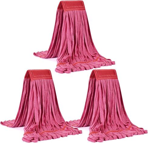 ممسحة أنبوبية من الألياف الدقيقة للتنظيف من ماثيو (متوسطة، برتقالية، 3 عبوات) استبدال رأس ممسحة شديدة التحمل، امتصاص ممتاز، قابلية غسيل ممتازة، قابلة لإعادة الاستخدام، نهاية حلقة للمنزل والاستخدام التجاري والصناعي in Kuwait